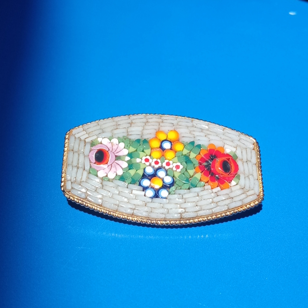 Hostpick Vintage Italian Micro Mosaic Brooch